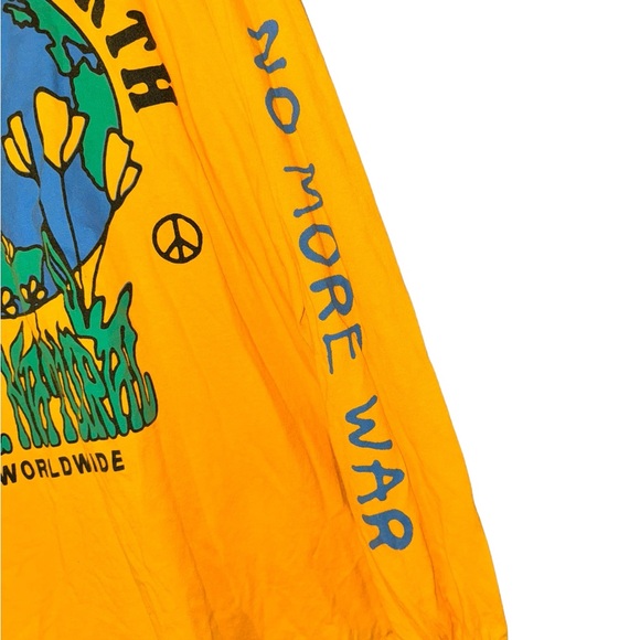 Urban Outfitters Mr. Natural Peace On Earth Long Sleeve Yellow Shirt Men… - Picture 5 of 5